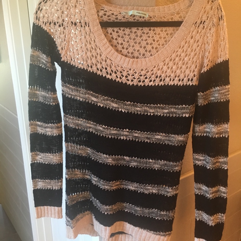 Black and Cream Knitted Sweater